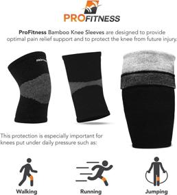 img 2 attached to 🎽 ProFitness Bamboo Knee Sleeves (One Pair) - Joint Pain & Arthritis Pain Relief, Effective Support for Running, Pain Management, Arthritis Pain, Post-Surgery Recovery