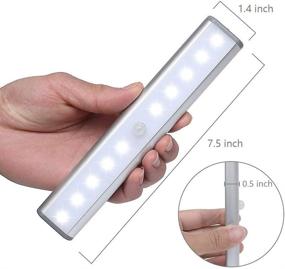 img 1 attached to 💡 Convenient and Compact 10LED Closet Light with Motion Sensor - Silver 3Pack