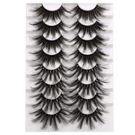 👁️ dramatic 25mm wispy fluffy false lashes: 8 pairs of handmade 3d faux mink pack with 2 styles for voluminous eye look logo