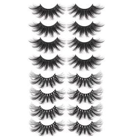 img 3 attached to 👁️ Dramatic 25MM Wispy Fluffy False Lashes: 8 Pairs of Handmade 3D Faux Mink Pack with 2 Styles for Voluminous Eye Look