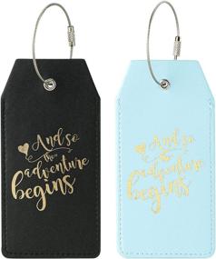 img 4 attached to CHOIEO 2 Pcs PU Leather Luggage Tags W