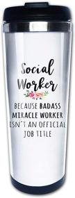 img 4 attached to 🤣 Hilarious Social Worker Gifts: Graduation, Retirement Travel Mug - Insulated Stainless Steel Tumbler, Hydro Flask for Men & Women