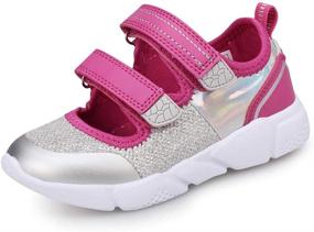 img 4 attached to 👧 UOVO Girls Mary Jane Shoes: Girls Flats Sneakers with Slip-On Glitter Straps - Ballerina Style Shoes for Kids