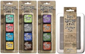 img 1 attached to Affordable Ranger Tim Holtz Distress Mini Ink Pad Kits with Storage 🎨 Tin - #13, #14, #15 - Bundle of 4: A Must-Have for Crafters!
