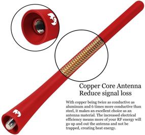 img 2 attached to 🔴 One250 7" Inch Flexible Rubber Antenna for Jeep Wrangler JK JKU JL JLU Rubicon Sahara Gladiator (JL) (2007-2021), Gladiator [JT] (2020-2021) - Enhance FM/AM Reception! (Red)