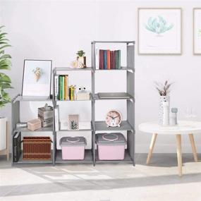 img 1 attached to 📚 Clewiltess 9 Cube DIY Storage Bookcase, Grey - Kids Bookshelf, Home Furniture Storage Shelves, Closet Organizer Rack Cabinet for Bedroom Living Room