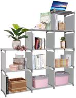 📚 clewiltess 9 cube diy storage bookcase, grey - kids bookshelf, home furniture storage shelves, closet organizer rack cabinet for bedroom living room logo