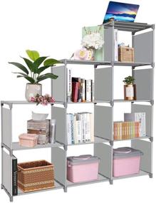 img 4 attached to 📚 Clewiltess 9 Cube DIY Storage Bookcase, Grey - Kids Bookshelf, Home Furniture Storage Shelves, Closet Organizer Rack Cabinet for Bedroom Living Room