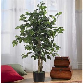 img 3 attached to 🌿 Впечатляющие 3-футовые Ficus Silk Artificial Trees - реалистичное зеленое украшение 36 дюймов