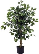 🌿 впечатляющие 3-футовые ficus silk artificial trees - реалистичное зеленое украшение 36 дюймов логотип