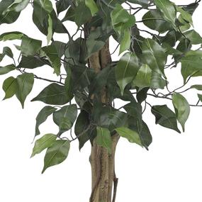 img 2 attached to 🌿 Впечатляющие 3-футовые Ficus Silk Artificial Trees - реалистичное зеленое украшение 36 дюймов