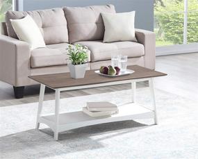 img 3 attached to 🏔️ Convenience Concepts Alpine Coffee Table: Driftwood Top withWhite Frame – Stylish and Functional