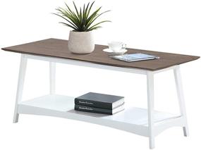 img 2 attached to 🏔️ Convenience Concepts Alpine Coffee Table: Driftwood Top withWhite Frame – Stylish and Functional