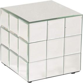 img 4 attached to 🪞 Howard Elliott Mirrored Cube Accent Table - Modern Home Decoration Corner Table, Short Size - 10 x 10 x 10 Inch