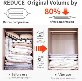 img 3 attached to 🧺 Home Vacuum Storage Bags, Increase Storage by 80%, Space Saving Bags for Bedding, Comforters, Pillows, Blankets, Clothes (Pack of 6, 6 X-Large)