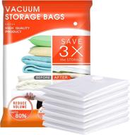 🧺 home vacuum storage bags, increase storage by 80%, space saving bags for bedding, comforters, pillows, blankets, clothes (pack of 6, 6 x-large) логотип