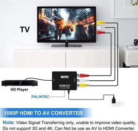 img 1 attached to 🔌 Auprite HDMI к RCA конвертер, 1080P HDMI к AV 3RCA CVBs композитный видео-аудио адаптер - Поддерживает PAL/NTSC для ТВ Xbox, Switch, TV Stick, Roku, Blu-Ray, DVD плеер и других