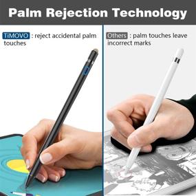 img 1 attached to 🖊️ TiMOVO Stylus Pen for iPad: Precise Writing, Palm Rejection, Black – Compatible with iPad 8/7/6th Gen, iPad Pro 11/12.9 Inch, iPad Air 4/3, iPad Mini 5th – Aple Pencil 1st Generation (2018-2021)