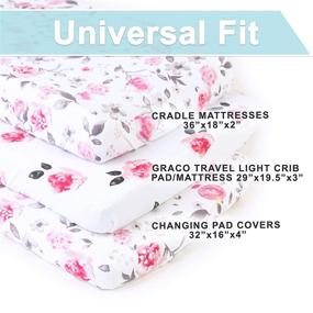 img 2 attached to 🍼 2-Pack Kids N’ Such Petal Jersey Knit Cotton Baby Changing Pad Cover and Diaper Changing Pad Liner