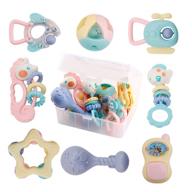 👶 wishtime baby rattles teether baby toys - newborn toys rattle musical toy set shaker grab and spin early educational toys for baby infant newborn christmas gifts: fun and developmental playtime for your little one! logo