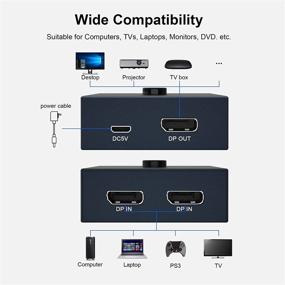 img 1 attached to 🔀 8K@60Hz DisplayPort Bidirectional Switch DP 1.4 Splitter - Enhanced Version, Supporting 4K@120Hz, 2K@144Hz, 1080P@240Hz, 3D - LED Indicator, Ideal for PCs, Laptops, Gaming Consoles, TV Receivers, and TVs