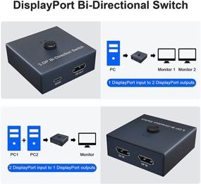 img 3 attached to 🔀 8K@60Hz DisplayPort Bidirectional Switch DP 1.4 Splitter - Enhanced Version, Supporting 4K@120Hz, 2K@144Hz, 1080P@240Hz, 3D - LED Indicator, Ideal for PCs, Laptops, Gaming Consoles, TV Receivers, and TVs