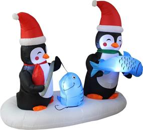 img 2 attached to Lighted Christmas Inflatable Penguins Decoration