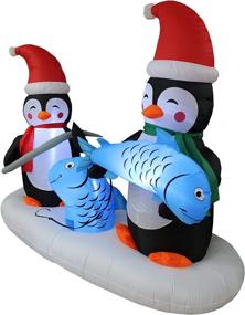 img 1 attached to Lighted Christmas Inflatable Penguins Decoration