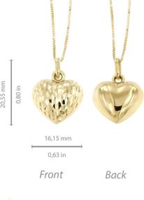 img 1 attached to Lucchetta XD2910-VE38: 14k Italian Solid Gold Necklace with Heart Pendant, Textured - Premium Jewelry for Women and Teen Girls