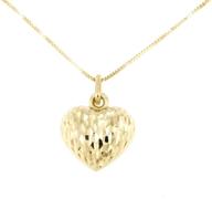 lucchetta xd2910-ve38: 14k italian solid gold necklace with heart pendant, textured - premium jewelry for women and teen girls logo