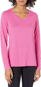 img 4 attached to Hanes Women’s Cooldri Performance Long Sleeve V-neck Tee – Ultimate Comfort and Breathability