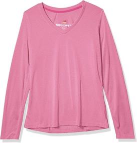 img 2 attached to Hanes Women’s Cooldri Performance Long Sleeve V-neck Tee – Ultimate Comfort and Breathability