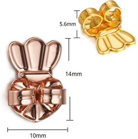 img 1 attached to Gold/Silver/Rose Gold Plated Ear Lifters Stud Earring Backs - 3 Pairs Safety Lobe Support for Heavy Large Earrings, Preventing Drooping Earring Backs