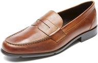 👞 rockport classic penny loafer: stylish brown men's shoes for slip-on comfort logo