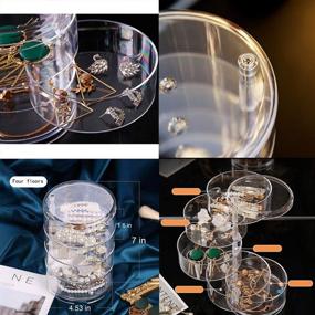 img 3 attached to 💼 Versatile Stackable Clear Trays: Hair Accessories & Jewelry Organizer Containers