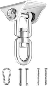 img 4 attached to High Capacity Stainless Steel Swivel Hooks for Swing Set, Trapeze, Yoga, Hammock, Chair, Porch - Newtion Heavy Duty Swing Hangers