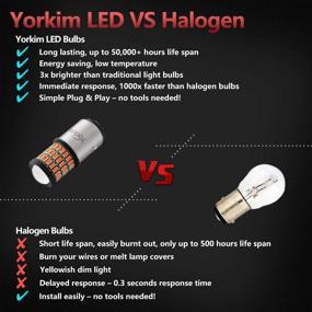 img 2 attached to 🌟 Yorkim Super Bright Amber 1157 LED Bulbs - Brake Light & Backup Reverse Lights, 9-30V, BAY15D 7528 Replacement Bulbs with Projector - Pack of 2