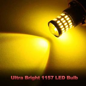 img 1 attached to 🌟 Yorkim Super Bright Amber 1157 LED Bulbs - Brake Light & Backup Reverse Lights, 9-30V, BAY15D 7528 Replacement Bulbs with Projector - Pack of 2