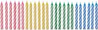 🎉 24 count colorful striped spiral birthday candles - party supplies logo