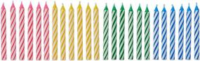 img 4 attached to 🎉 24 Count Colorful Striped Spiral Birthday Candles - Party Supplies