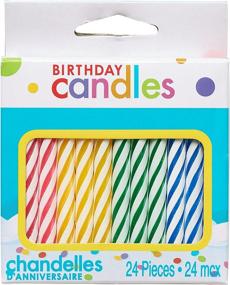 img 3 attached to 🎉 24 Count Colorful Striped Spiral Birthday Candles - Party Supplies
