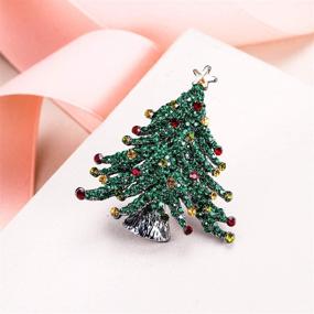 img 2 attached to Stunning Winter Wishing Tree with Little Star Brooch - Austrian Crystal, Green-Black Tone by EVER FAITH