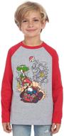 nintendo super mario sleeve graphic boys' clothing in tops, tees & shirts logo