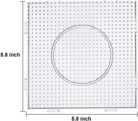 img 3 attached to Maxdot 5 mm Large Square Fuse Beads Boards: Clear 🧩 Plastic Pegboards for Fun Kids Crafts - Set of 6 Pieces