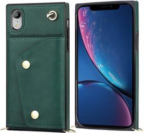 img 3 attached to 📱 Versatile Green KIHUWEY iPhone Xr Crossbody Case: Wallet Card Holder, Kickstand, Wrist Strap & More!