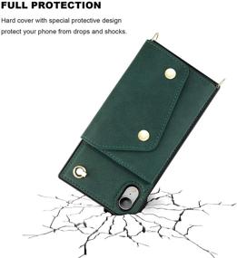 img 1 attached to 📱 Versatile Green KIHUWEY iPhone Xr Crossbody Case: Wallet Card Holder, Kickstand, Wrist Strap & More!