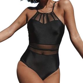 img 4 attached to Exlura Swimsuit Crisscross Monokini Beachwear Women's Clothing