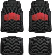 august auto all weather two tone set of 4pcs universal fit car floor mats interior accessories logo