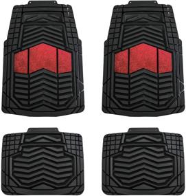 img 4 attached to August Auto All Weather Two Tone Set Of 4Pcs Universal Fit Car Floor Mats Interior Accessories