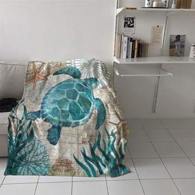 img 1 attached to 🐢 Twin Size Flannel Fleece Bed Blanket: Sea Turtle Underwater World - Lightweight, Cozy, and Soft Throw for Bedroom, Sofa, or Couch - Perfect Warmth and Comfort for Women and Men (39x49in)